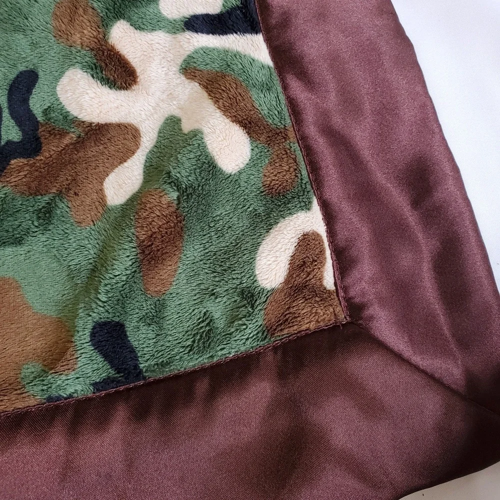 Goochie Goo Brown And Green Camo Print‎ Baby Lovey Security Blanket
